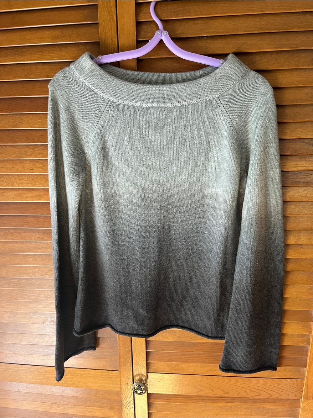 Ann Taylor LOFT Gray Ombre Crewneck Sweater Size XS